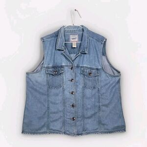 Blue jean denim jacket vest vintage